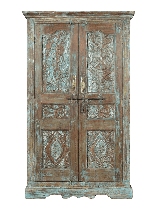Oude Almirah kast uit India 4031