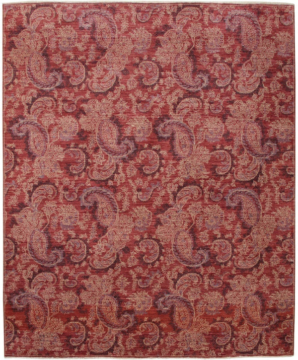 Pashmina tapijt in rood van Koreman Exclusive Carpets, handgeknoopt uit wol.