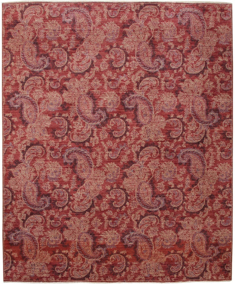 Pashmina tapijt in rood van Koreman Exclusive Carpets, handgeknoopt uit wol.