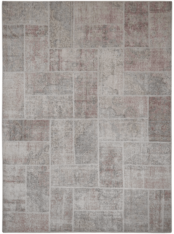 Patchwork tapijt Iran 4486 in beige van Koreman Exclusive Carpets, handgeknoopt uit wol.