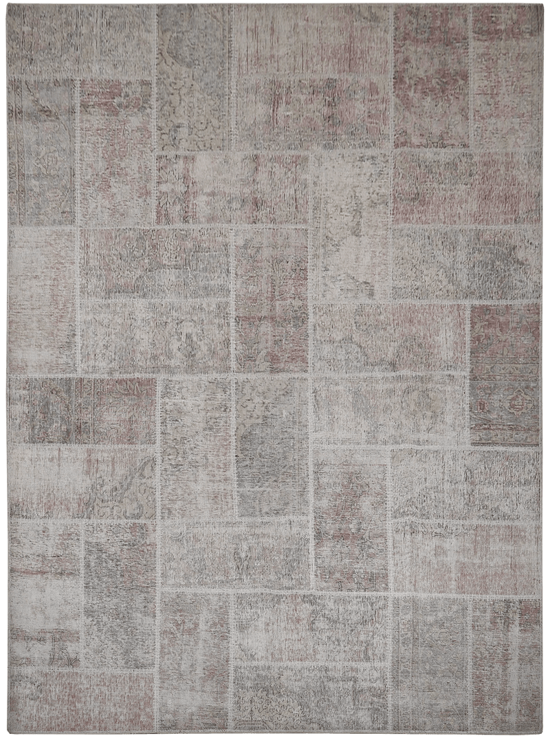 Patchwork tapijt Iran 4486 in beige van Koreman Exclusive Carpets, handgeknoopt uit wol.