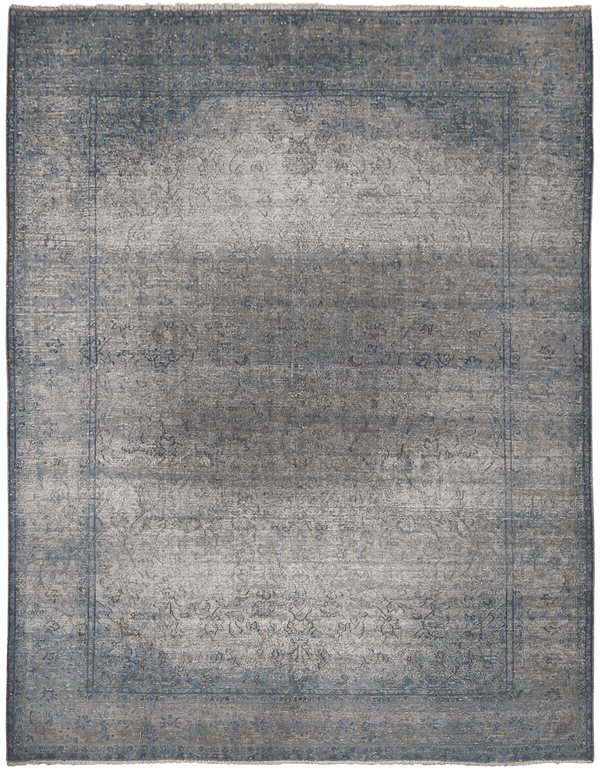 Ancient Blue Sky vloerkleed in blauw-grijs van Koreman Exclusive Carpets, handgeknoopt uit wol.