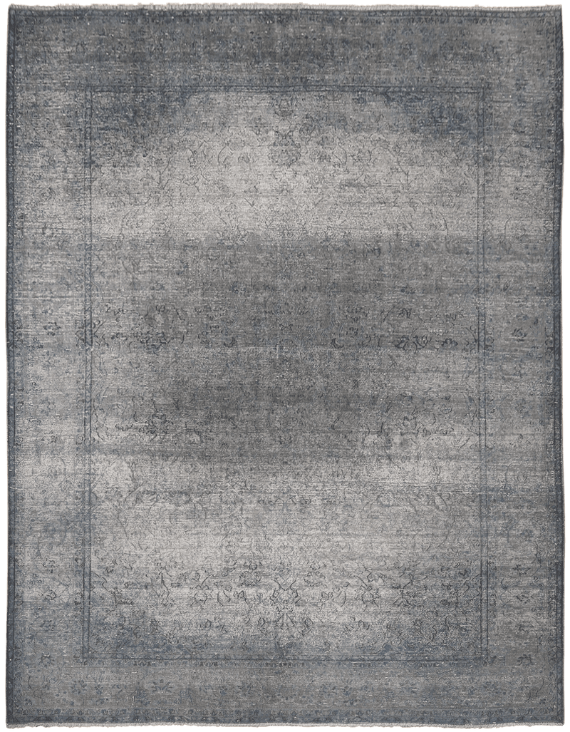Ancient Blue Sky vloerkleed in blauw-grijs van Koreman Exclusive Carpets, handgeknoopt uit wol.