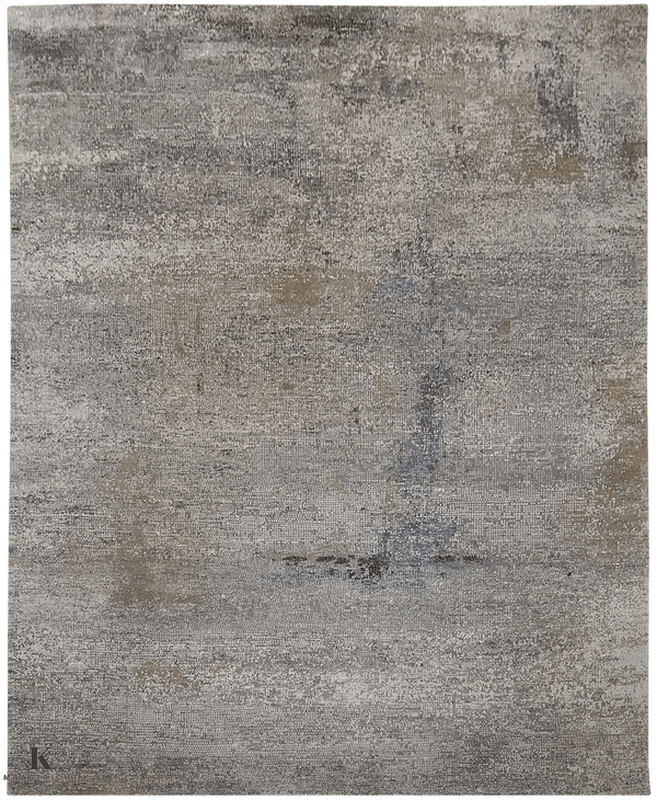 Riviera Aluminium design tapijt 5075 in blauw-grijs van Koreman Exclusive Carpets, handgeknoopt uit wol.