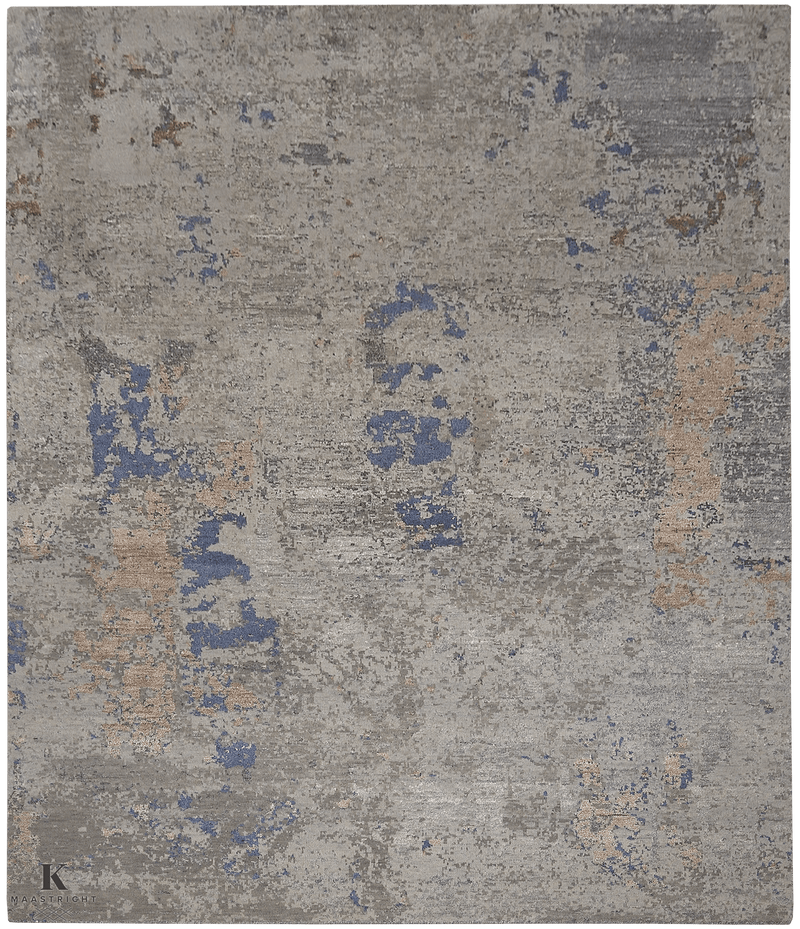 Riviera Art design 4870 vloerkleed in blauw-grijs van Koreman Exclusive Carpets, handgeknoopt uit wol.