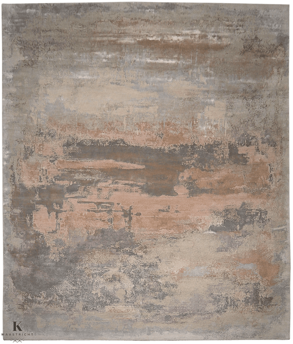 Riviera Classic gray design tapijt 5186 in grijs van Koreman Exclusive Carpets, handgeknoopt uit wol.