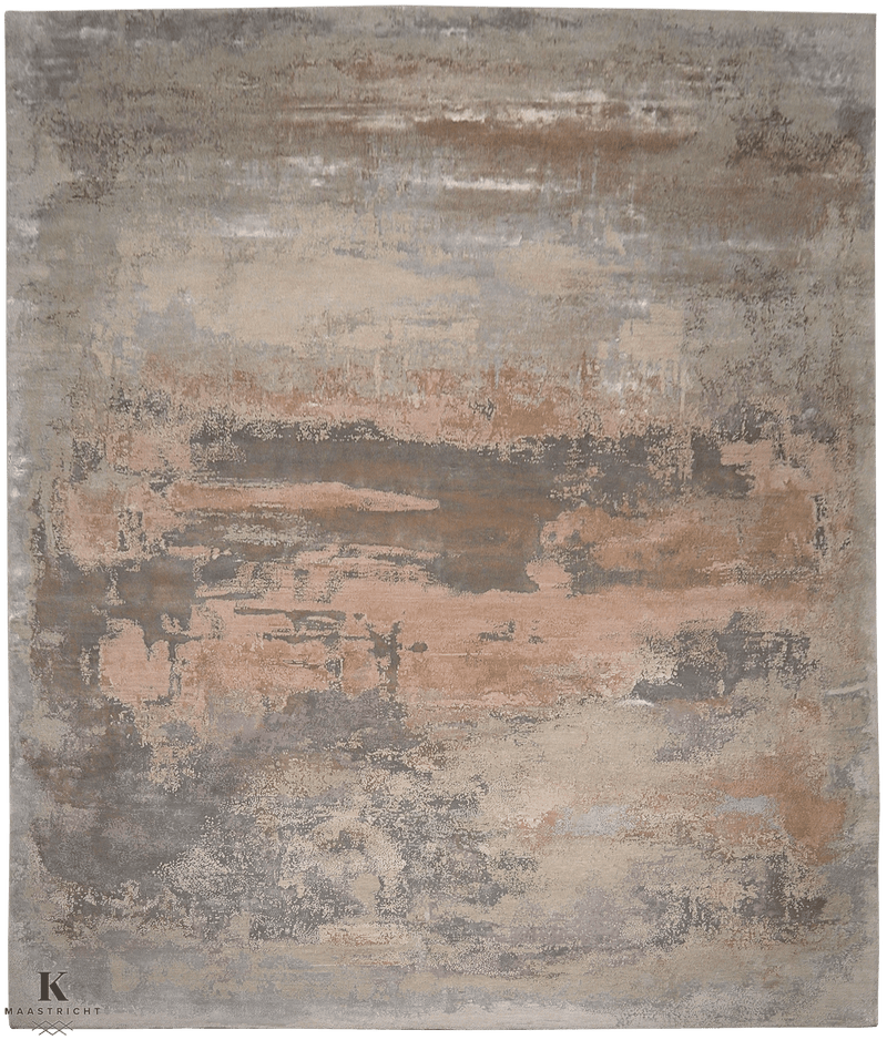 Riviera Classic gray design tapijt 5186 in grijs van Koreman Exclusive Carpets, handgeknoopt uit wol.