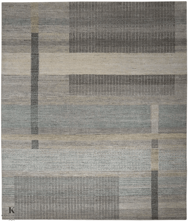 Riviera Cloud White tapijt 4902 in grijs van Koreman Exclusive Carpets, handgeknoopt uit wol.