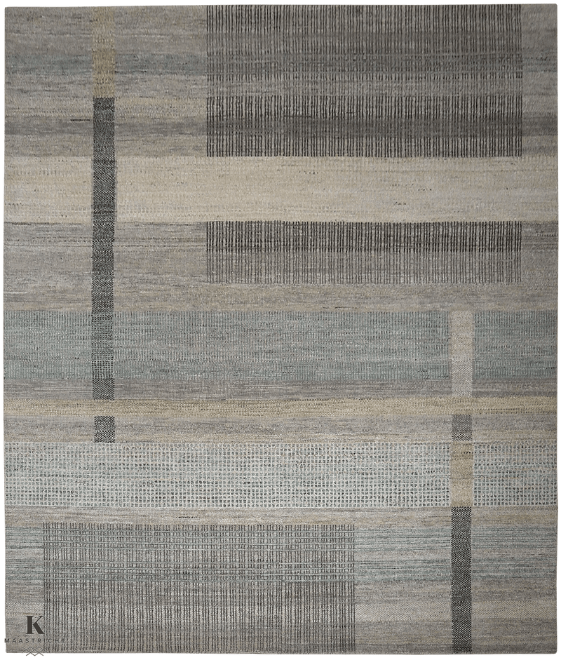 Riviera Cloud White tapijt 4902 in grijs van Koreman Exclusive Carpets, handgeknoopt uit wol.