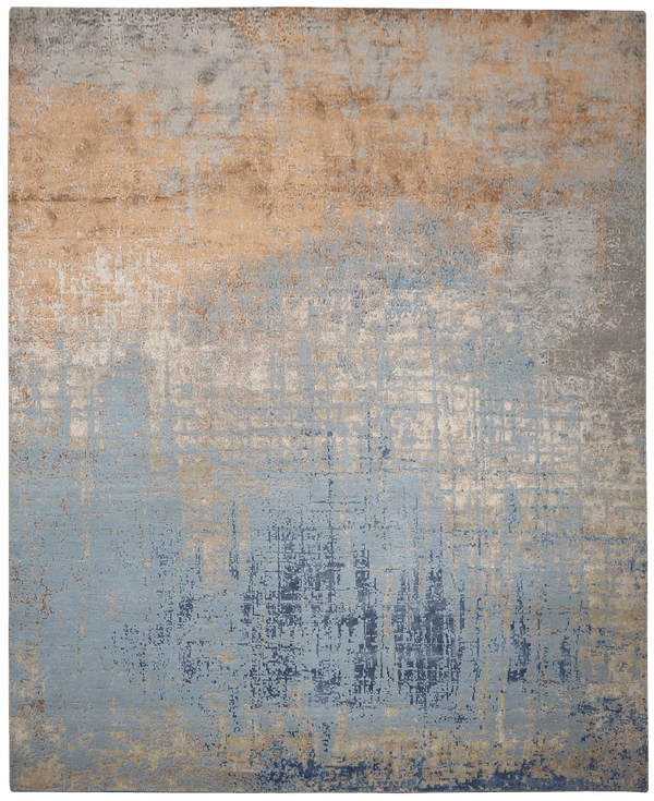 Riviera Sea Mist tapijt 4372 in blauw van Koreman Exclusive Carpets, handgeknoopt uit wol.