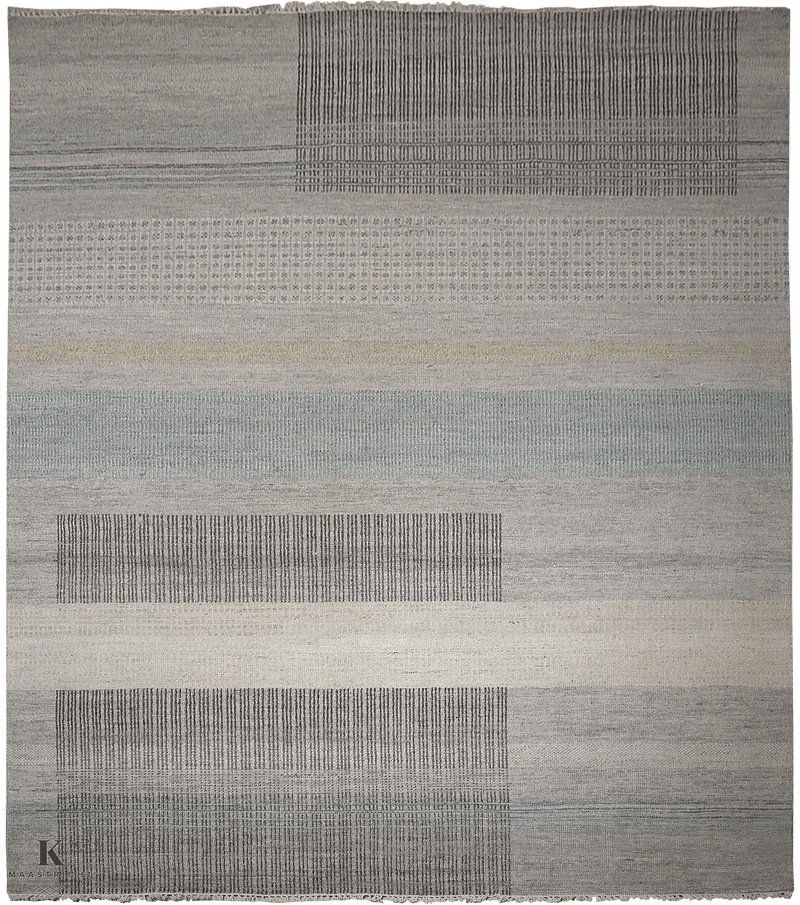 Riviera Liquoice design tapijt 4994 in grijs van Koreman Exclusive Carpets, handgeknoopt uit wol.