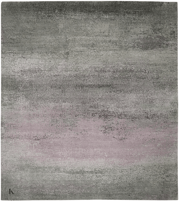Riviera Pastel/ Blue design tapijt 4993 in paars-grijs van Koreman Exclusive Carpets, handgeknoopt uit wol.