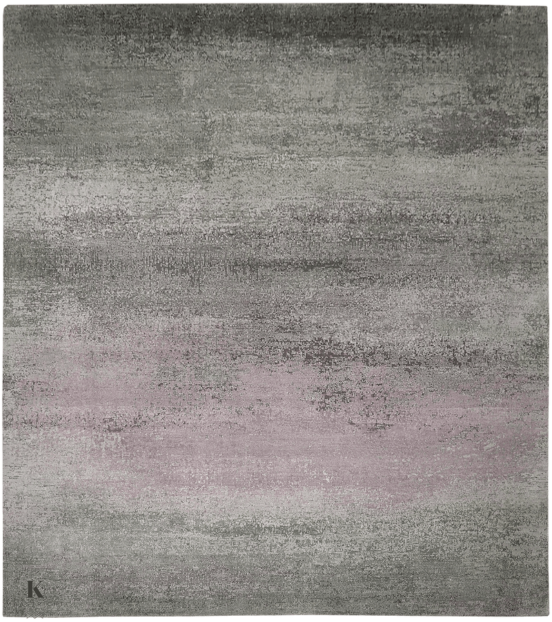 Riviera Pastel/ Blue design tapijt 4993 in paars-grijs van Koreman Exclusive Carpets, handgeknoopt uit wol.