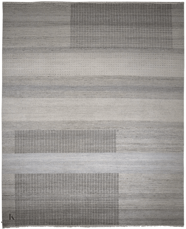 Riviera Platinum design tapijt 4995 in grijs van Koreman Exclusive Carpets, handgeknoopt uit wol.