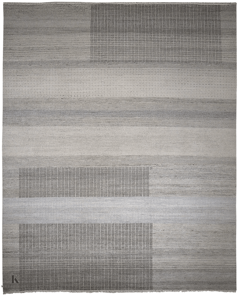 Riviera Platinum design tapijt 4995 in grijs van Koreman Exclusive Carpets, handgeknoopt uit wol.