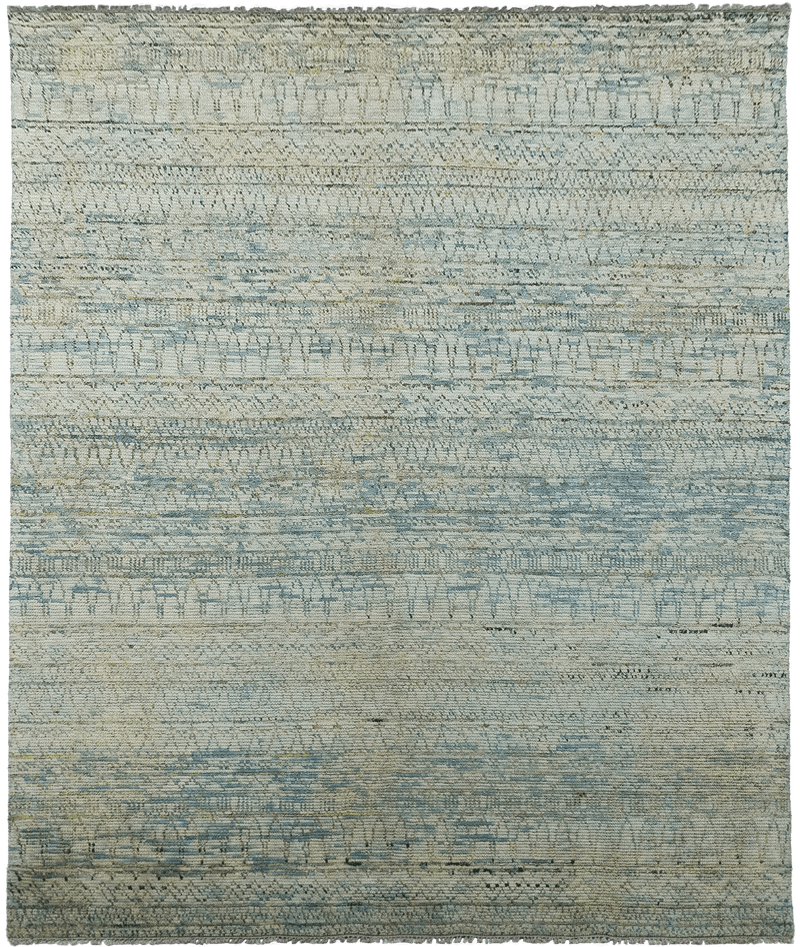 Sari Silk Ibiza Sky vloerkleed in groen van Koreman Exclusive Carpets, handgeknoopt uit wol.