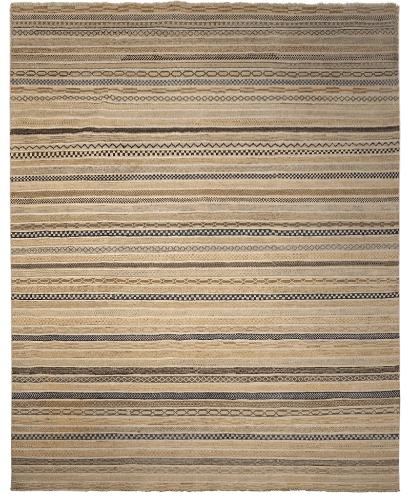 Soumak Iranian Beige Artlines vloerkleed in beige van Koreman Exclusive Carpets, handgeknoopt uit wol.