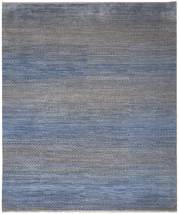 Tribal Design tapijt 3998 in blauw-grijs van Koreman Exclusive Carpets, handgeknoopt uit wol.