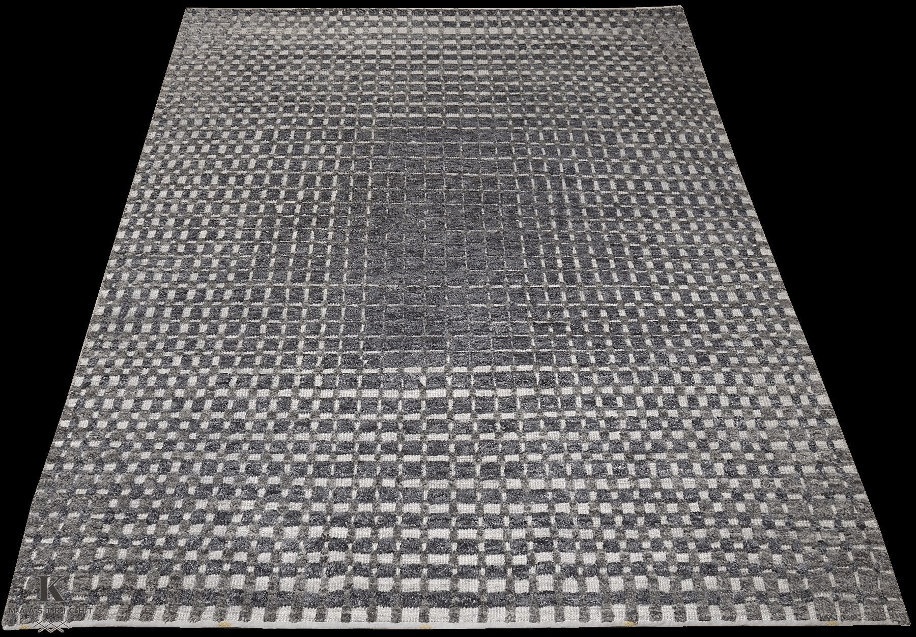 Urban Matrix design tapijt 5263 vloerkleed in antraciet van Koreman Exclusive Carpets, handgeknoopt uit wol.