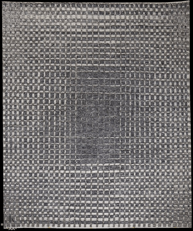 Urban Matrix design tapijt 5263 vloerkleed in antraciet van Koreman Exclusive Carpets, handgeknoopt uit wol.