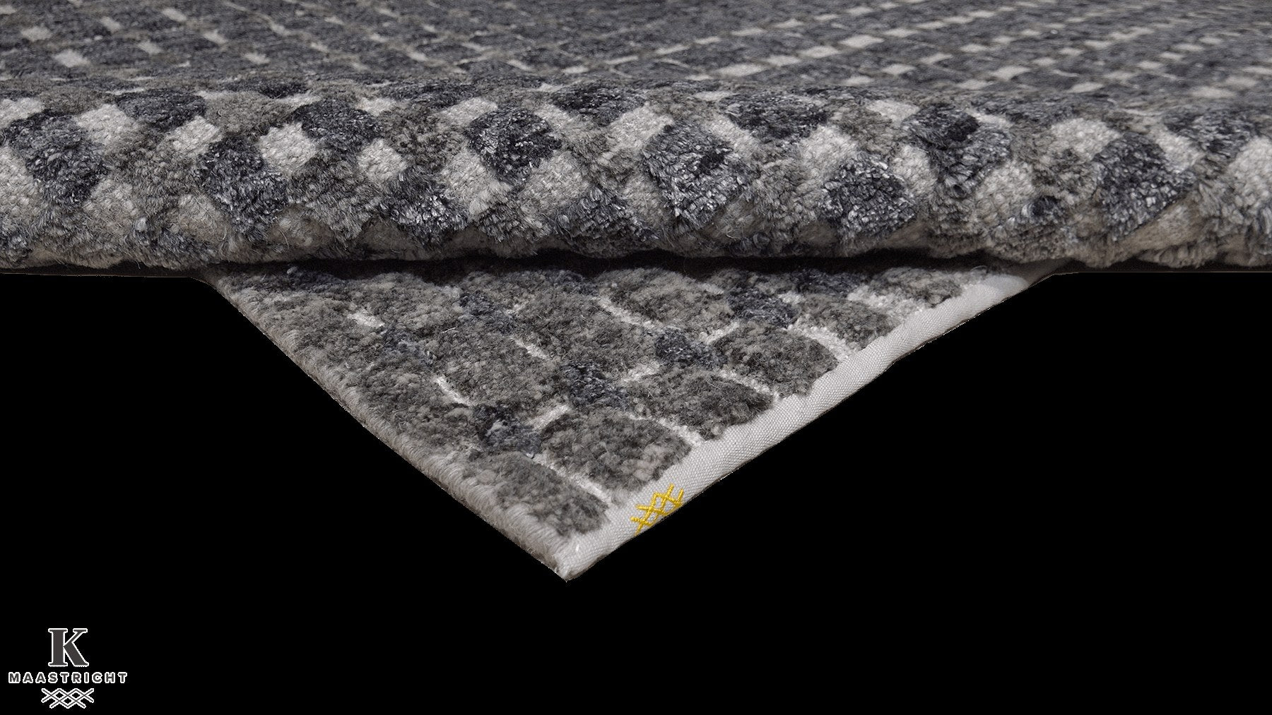 Urban Matrix design tapijt 5263 vloerkleed in antraciet van Koreman Exclusive Carpets, handgeknoopt uit wol.
