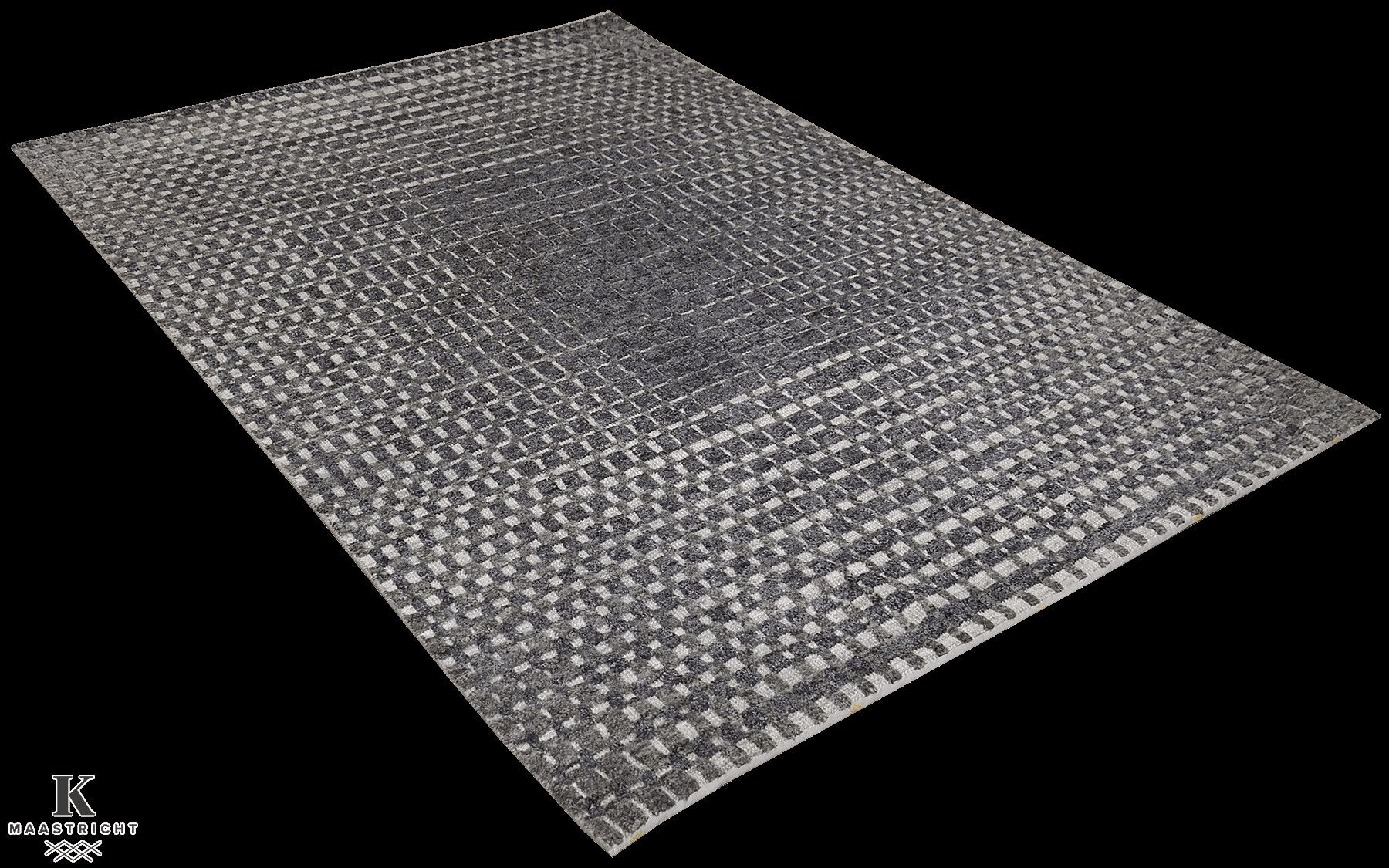 Urban Matrix design tapijt 5263 vloerkleed in antraciet van Koreman Exclusive Carpets, handgeknoopt uit wol.