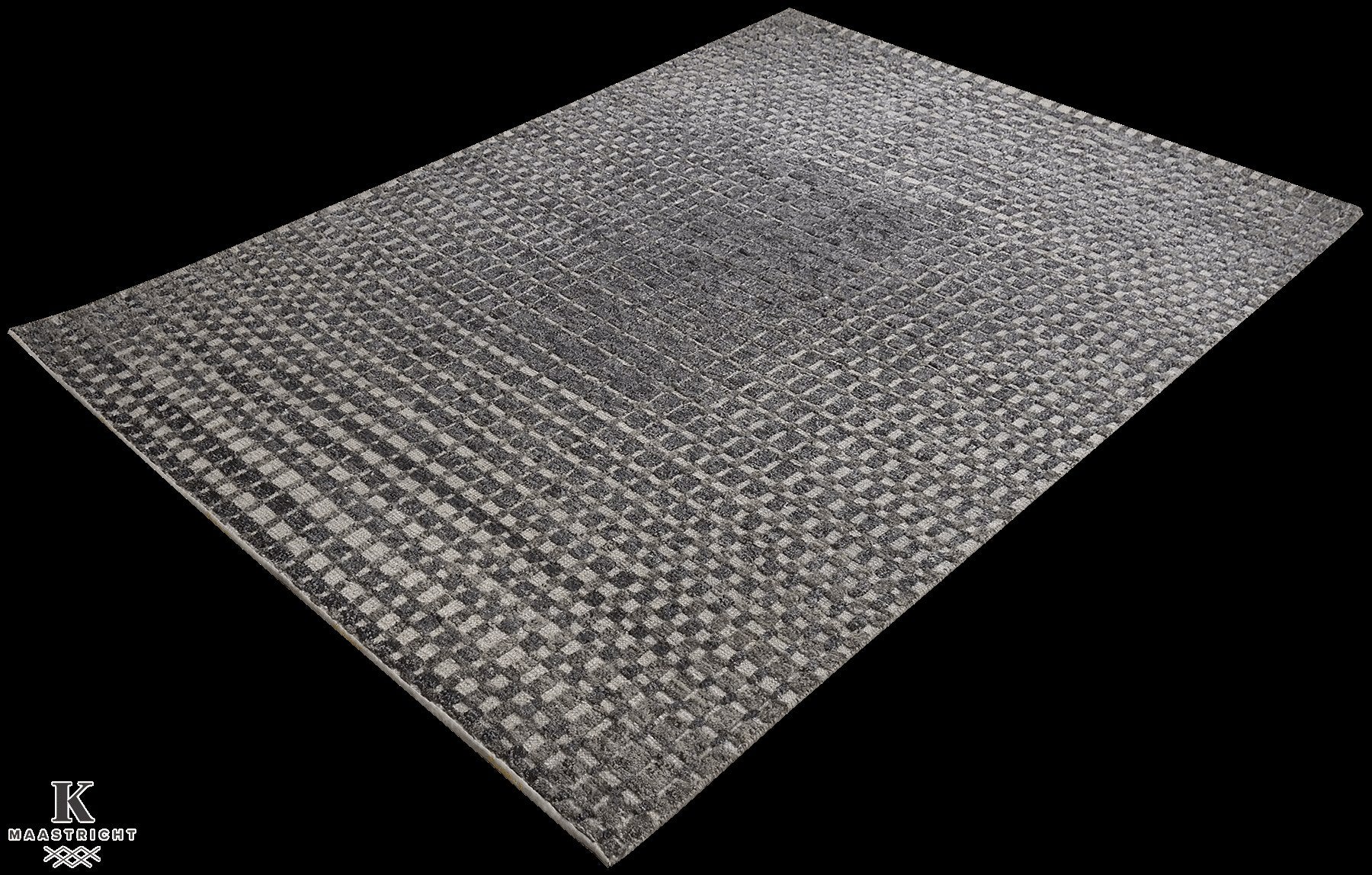 Urban Matrix design tapijt 5263 vloerkleed in antraciet van Koreman Exclusive Carpets, handgeknoopt uit wol.