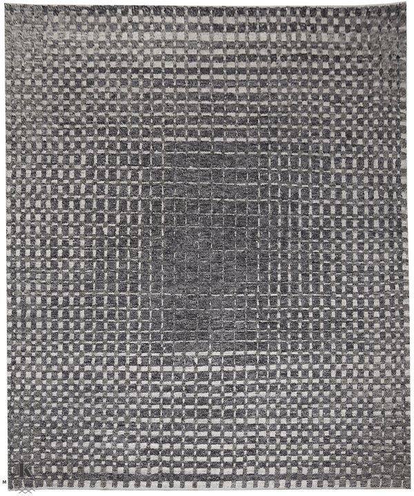 Urban Matrix design tapijt 5263 vloerkleed in antraciet van Koreman Exclusive Carpets, handgeknoopt uit wol.