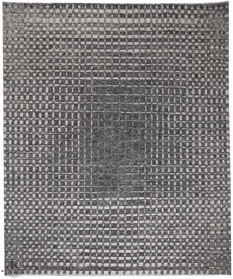 Urban Matrix design tapijt 5263 vloerkleed in antraciet van Koreman Exclusive Carpets, handgeknoopt uit wol.