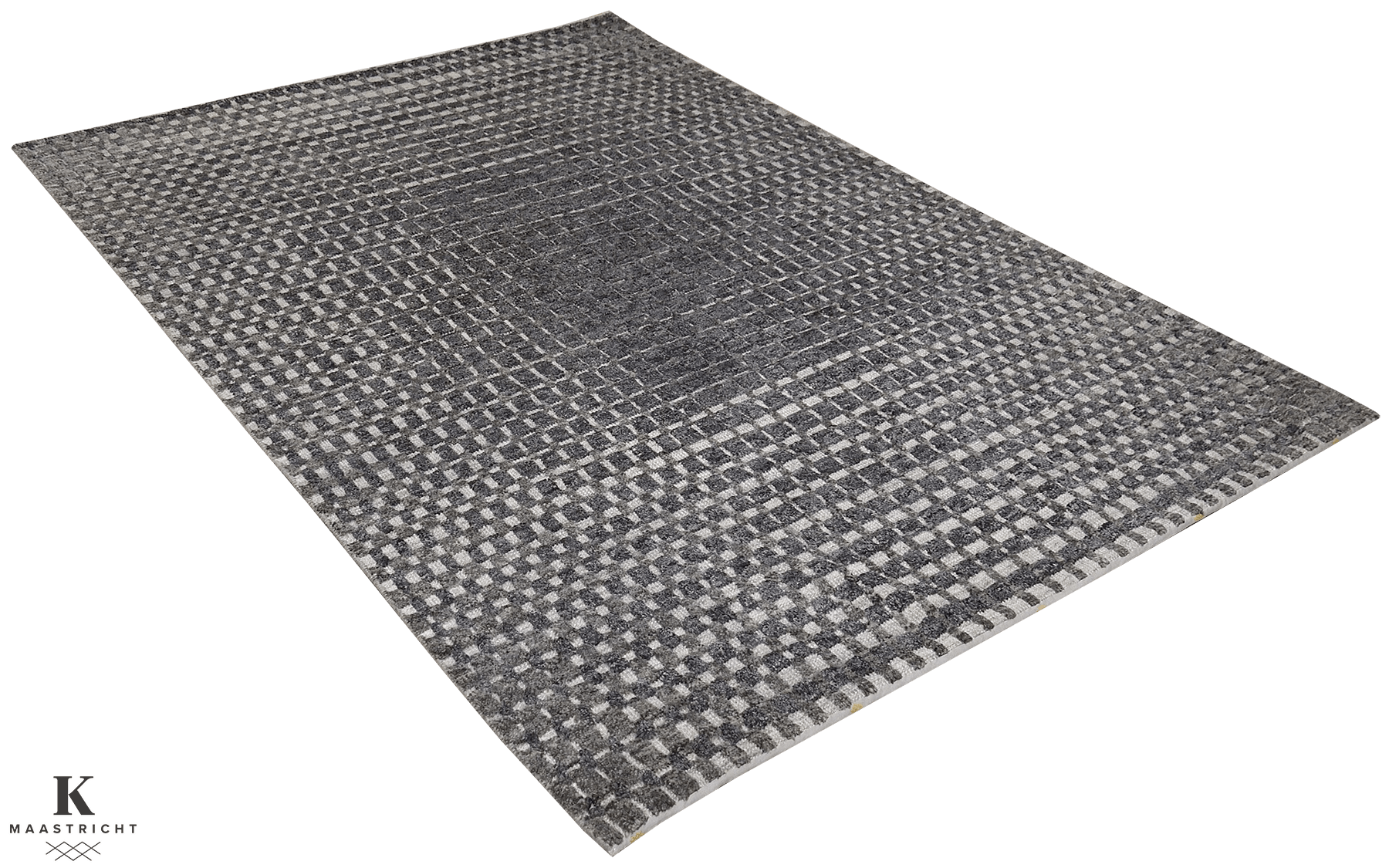 Urban Matrix design tapijt 5263 vloerkleed in antraciet van Koreman Exclusive Carpets, handgeknoopt uit wol.