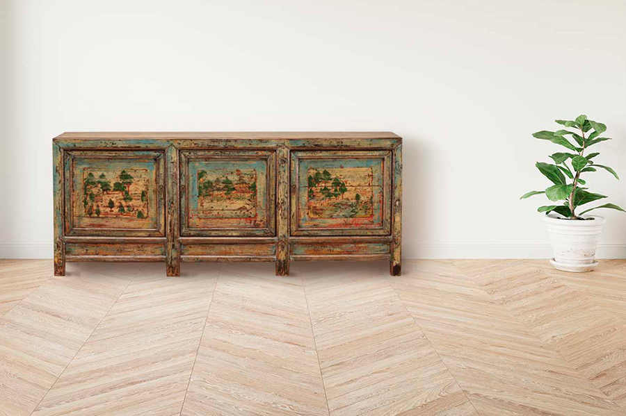 chinese antieke kist met fraai schilderwerk